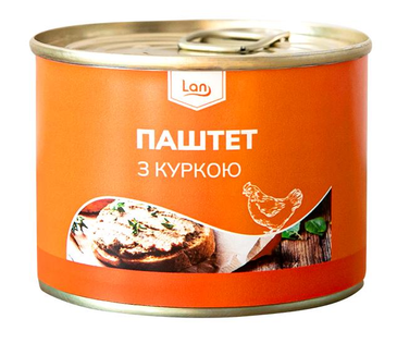 Паштет з курки Lan у бляшаній банці, 200 г